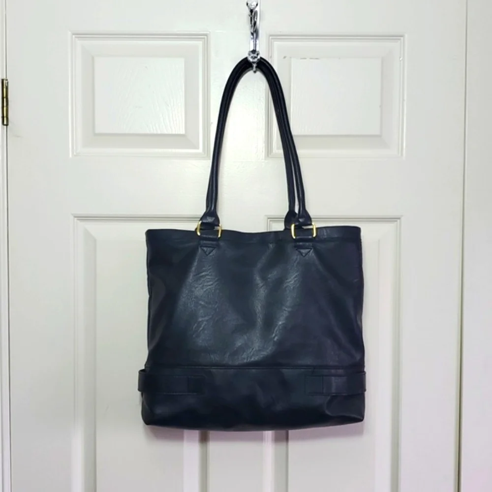 Christian Siriano RockerTote Shoulder Bag - Faux Leather & Gold Studs Accents - Picture 6 of 15